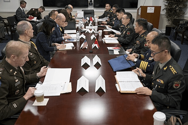 File:Deputy Assistant Secretary of Defense for China, Taiwan and Mongolia Michael Chase hosts delegates from the People’s Republic of China for the annual U.S.-PRC Defense Policy Coordination Talks at the Pentagon on January 9, 2024 - 1.jpg